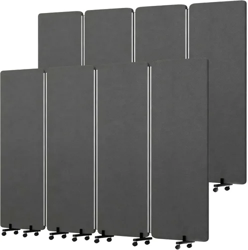 Vista 14 de Divisor de ambientes insonorizado, panel de privacidad con ruedas, divisor de pared de 4 paneles (marco de aluminio) para división de habitaciones
