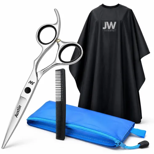 Vista 9 de JW Professional Shears & Thinner Combo Razor Edge Serie CRX – Tijeras de corte de pelo y peluquería de acero inoxidable premium