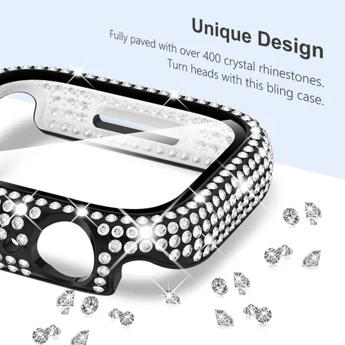 Vista 6 de KADES - Paquete de 10 fundas brillantes con protector de pantalla para Apple Watch de 1.772 in Full Protection, Built-in Screen Protector