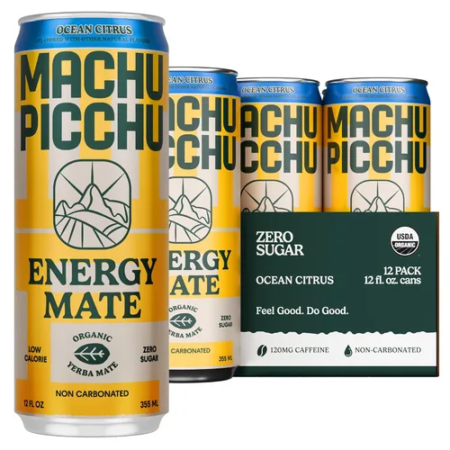 Vista 8 de MACHU PICCHU ENERGY, Yerba Mate Sin Carbonatar Cero Azúcar, Alternativa de Bebida Energética Limpia, 12 oz (Paquete de 12) – 120mg de Cafeína