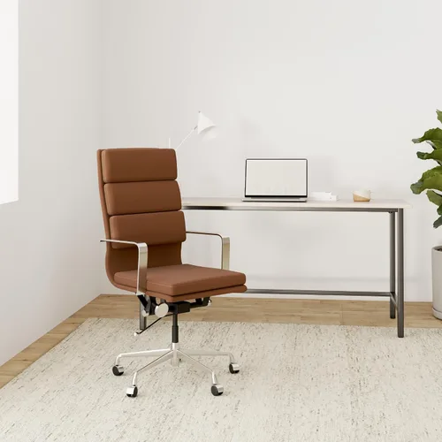 Vista 2 de Laura Davidson Furniture SOHO II Silla de gestión acolchada con respaldo alto (marrón)