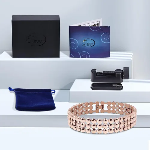 Vista 7 de JEROOT Pulseras magnéticas de ultra resistencia, pulsera para mujeres y hombres, imanes de neodimio de 3500-6000 Gauss, joyería de regalo de terapia