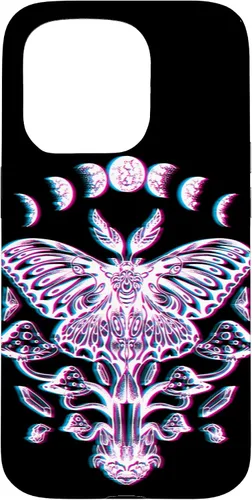 Vista 13 de Funda Glitch para iPhone 15 Glitch Lunar Moth Fases Cristales Setas