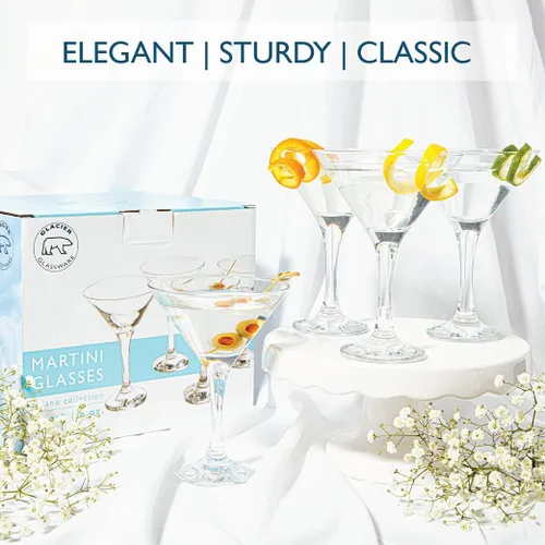 Vista 2 de Glacier Glass - Colección Milano (6 oz) - Juego de 4