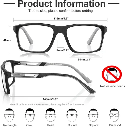 Vista 6 de CARA 2 Pack Premium Gafas de Lectura Progresivas Multifocales para Hombre, Puntas de Sienta Ajustables, Bisagra de Resorte de Aluminio, Lentes