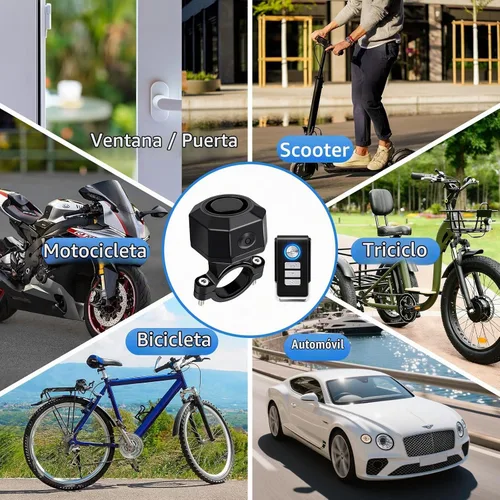 Vista 6 de NineLeaf Alarma para Bicicleta USB Recargable con Montura, Alarma para Bicicleta con Control Remoto, Sensor de Movimiento y Vibración Inalámbrico