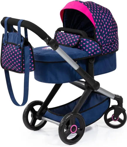 Vista 9 de Bayer Pram Xeo Doll Stroller, 20 Inches Carriage & Jogger Pushchair, Navy