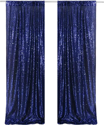Vista 36 de PartyDelight Cortinas de fondo de lentejuelas color azul bebé, 2 paneles de 2 x 8 pies, alta densidad de 0.118 in, fondo de lentejuelas brillantes
