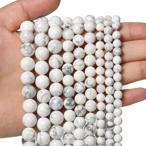 Vista 30 de 60 piezas de cuentas de piedra natural de 15⁄64 pulgadas (6 mm) con cuentas de amazonita de cristal, piedras preciosas para hacer joyería, pulseras