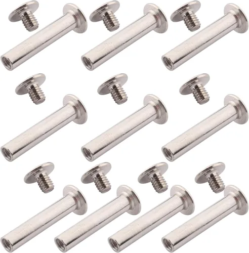 Vista 8 de Aicosineg 20 tornillos Phillips M5x6mm de fijación para cinturón, hebilla de acero al carbono, cabeza cruzada, tornillos Chicago, cierre de cuero