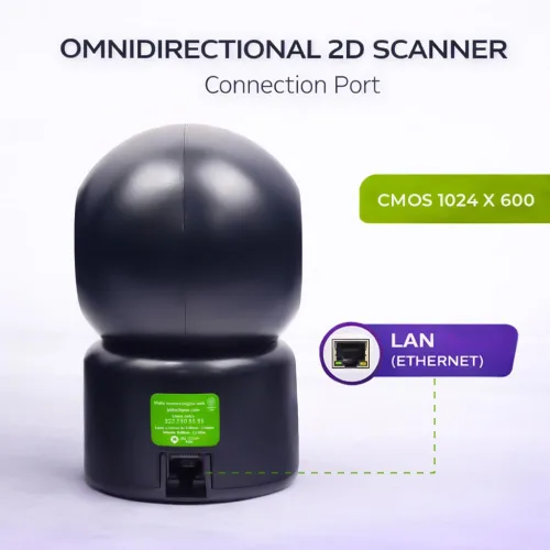 Vista 3 de Escáner de código de barras 2D omnidireccional USB, sensor CMOS 1024 × 600 con cable, rango de escaneo de 2 a 12 pulgadas, lector de código