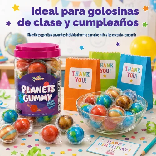 Vista 8 de Apexy Mixed Planets - Dulces Gomosos con Centro Líquido Afrutado Sin Grasa, Divertidos y Deliciosos Dulces Temáticos del Espacio Ideales