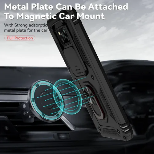 Vista 6 de Asuwish Funda de teléfono para Xiaomi Poco X3 Pro/PocoX3 NFC/Poco X3 con cubierta de cámara Protector de pantalla de vidrio templado, soporte