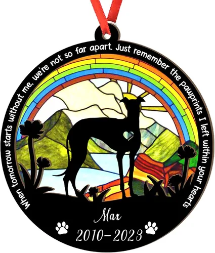 Vista 66 de Adorno personalizado para atrapasoles de sabueso afgano, adorno de Navidad de sabueso afgano, regalo para perro amante, sabueso afgano conmemorativo