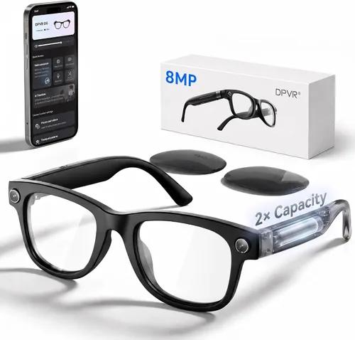Vista 10 de DPVR G1 AI - Gafas inteligentes con cámara y Bluetooth, gafas de cámara de G1 Negro Carbón