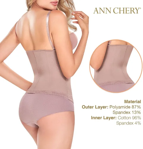 Vista 4 de Ann Chery Entrenador de cintura para mujer - Cinchador de cintura colombiano con correas ajustables - Chaleco de 3 ganchos moldeador de cuerpo, Cocoa