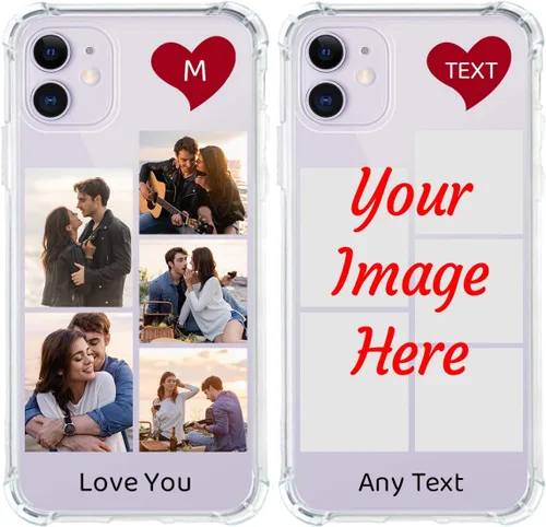 Vista 9 de Funda de teléfono con foto personalizada para iPhone 11, cubierta transparente suave de silicona personalizada con imagen/texto, regalo único