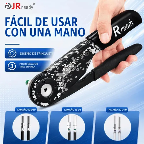 Vista 4 de JRready DW5009-2 Kit de conectores DT, herramienta de crimpado Deutsch con contacto de pasador sólido