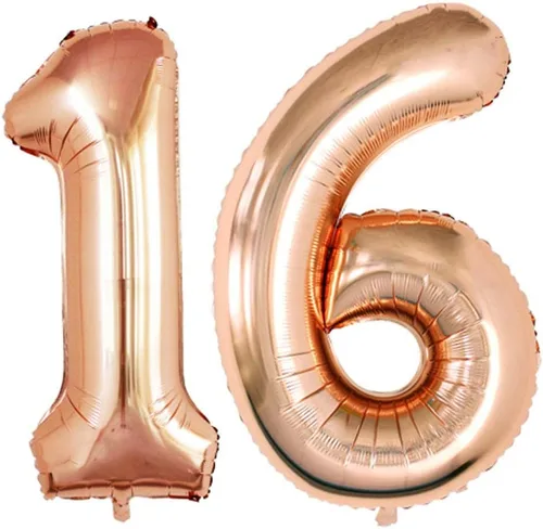 Vista 128 de Goer, conjunto de globos de papel aluminio para decoraciones de cumpleaños, globos de las letras de feliz cumpleaños y de números Oro