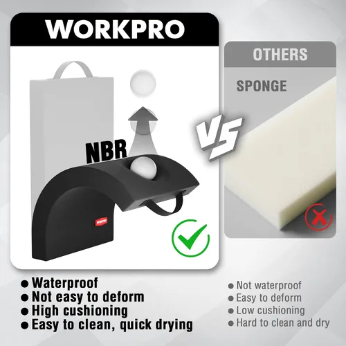 Vista 3 de WORKPRO Almohadilla para Arrodillarse de 17" con Cubierta Removible, Almohadillado Suave para la Rodilla, Almohadilla Grande de Espuma