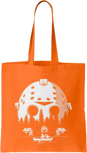 Vista 27 de Camp Crystal Lake Scenery - Bolsa reutilizable para comestibles con máscara Jason (negro)