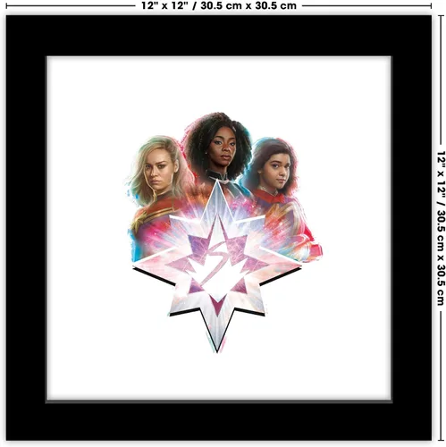 Vista 6 de Trends International Gallery Pops Marvel The Marvels - Póster de pared gráfico de las estrellas de Marvels, 12.00 x 12.00 pulgadas, versión de marco