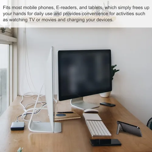 Vista 7 de uxcell Soportes ultrafinos para teléfono, paquete de 2 soportes de escritorio horizontales y verticales, para pegar en el soporte portátil