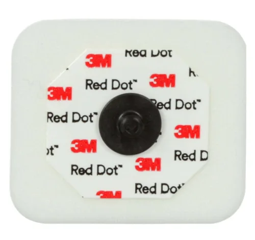 Vista 2 de 3m Red Dot Electrodo de monitoreo - Modelo – 2560 – Bolsa de 50 1.3 x 1.6 in Size, Foam Backing, Snap Connector, Sticky Gel, 5 Day Wear, 30 Day