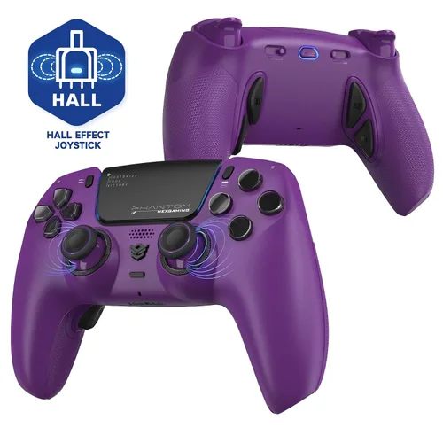 Vista 13 de HEXGAMING PHANTOM Pro Controller with 4 Remappable Buttons, 6 Remapping Profiles, 8 Interchangeable Analog Stick, and Adjustable Triggers Compatible