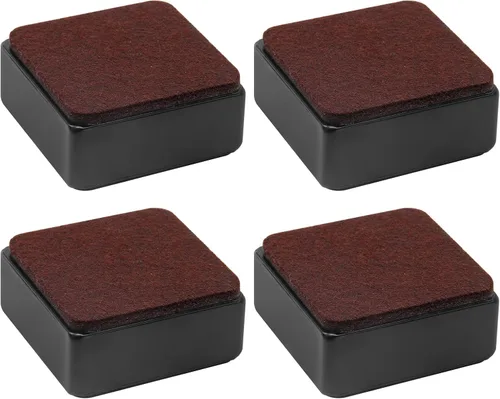 Vista 14 de Bonsicoky Elevadores de cama autoadhesivos para muebles, color negro, 4 piezas, redondos, 1/2" de alto Elevadores de mesa redondos, añade 1/2