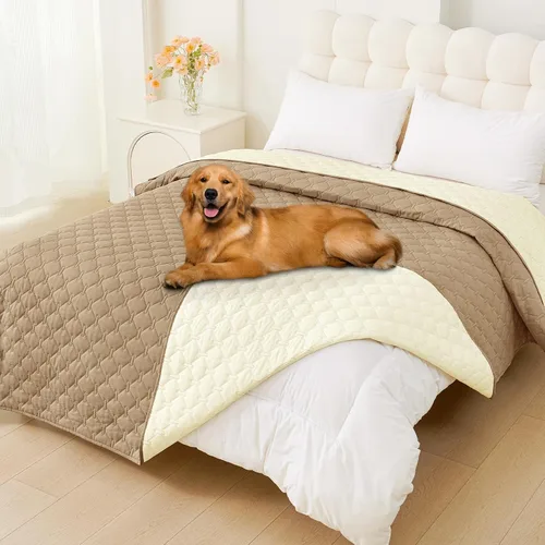 Vista 61 de Smiry Funda impermeable para cama de perro, manta reversible para mascotas para sofá Manta suave lavable para perro, funda a prueba de fugas