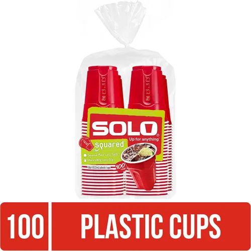 Vista 8 de SOLO Cup Company Red Squared Plastic Party, 18 onzas, 200 unidades, 50 unidades (paquete de 4)