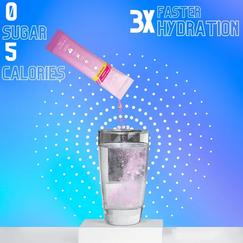 Vista 6 de HydroMATE Polvo de Electrolitos Sin Azúcar Sabor Algodón de Azúcar - 16 Sobres de Hidratación Instantánea con Vitamina C para Aumentar la Energía