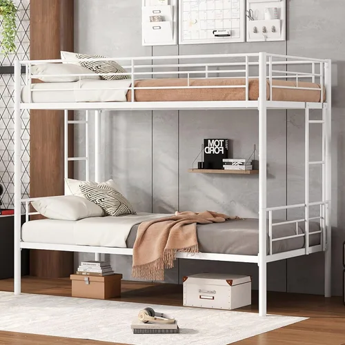 Vista 11 de Bellemave Convertible Twin Over Twin Metal Bunk Bed Frame, Heavy Duty Bunk Bed with Guardrails & Ladder for Kids Teens Adults, Black