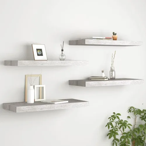 Vista 174 de Estante flotante de pared, estante decorativo montado en la pared, estante colgante con soportes invisibles para decoración de baño/sala de Negro