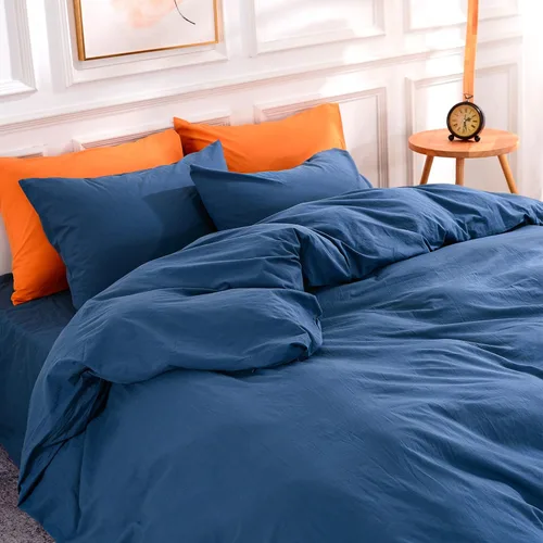 Vista 207 de NEXHOME PRO Funda de edredón Twin XL 100% algodón lavado, transpirable, duradera, texturizada, similar al lino, juego de ropa de cama para el hogar