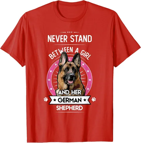 Vista 57 de Never Stand Between A Girl and Her German Shepherd T-Shirt Asphalt Grey