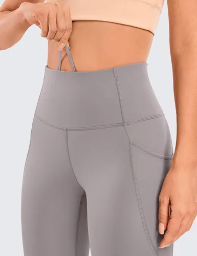 Vista 3 de CRZ YOGA Leggings capri de entrenamiento con sensación desnuda para mujer, 21 pulgadas, cintura alta, control de abdomen, pantalones de yoga