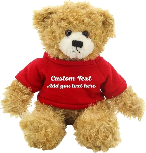 Vista 17 de Oso Brandon beige personalizado – Juguete de peluche personalizado de 12 pulgadas – Regalo perfecto de oso personalizado para graduación, San