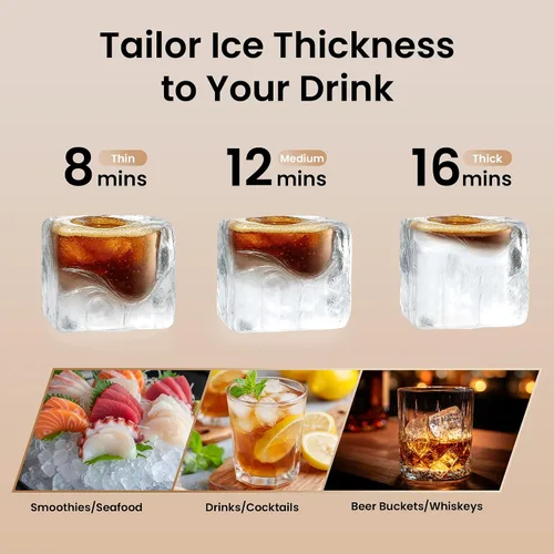 Vista 5 de Máquina para hacer hielo debajo del mostrador de 15 pulgadas, 130 libras/día con contenedor de almacenamiento de 30 libras, máquina de hielo
