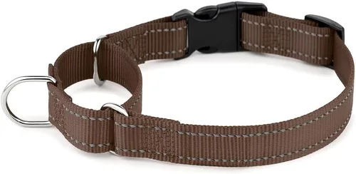 Vista 12 de Collar reflectante de martingala de Plutus Pet con hebilla - Collar de entrenamiento duradero y ajustable para evitar tirones, collar de gargantilla