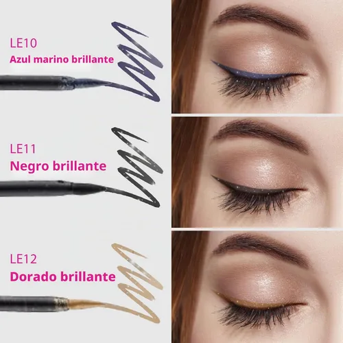 Vista 7 de Ruby Kisses Delineador de ojos líquido clásico, maquillaje de ojos de larga duración a prueba de manchas con aplicador de punta de fieltro