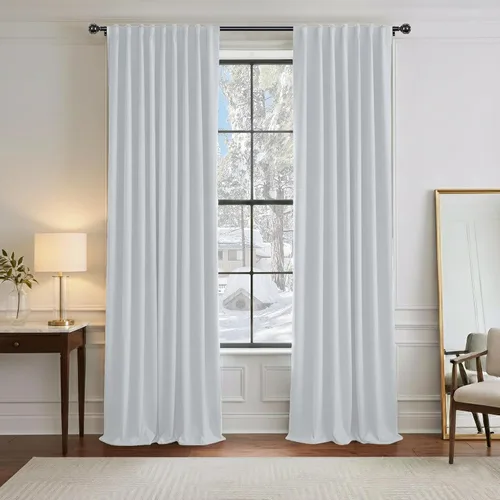 Vista 45 de PONY DANCE Cortinas cortas con aislamiento térmico para ventana pequeña, para guardería, baño, cocina, lavandería, caravana, sótano, 29 pulgadas