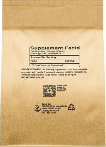 Vista 2 de PURE ORIGINAL INGREDIENTS Polvo de rutina, siempre puro, sin aditivos ni rellenos, verificado por laboratorio (16 onzas)