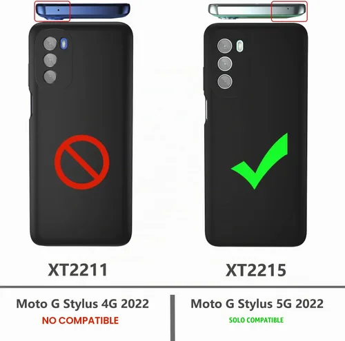 Vista 2 de Funda para Moto G Stylus 5G 2022 (no para versión 4G), silicona líquida suave protectora y forro de microfibra antiarañazos, a prueba de golpes Negro