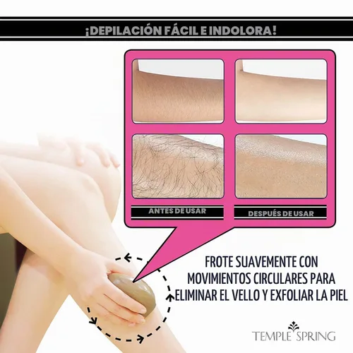 Vista 4 de Temple Spring Borrador de pelo de cristal, herramientas de belleza + accesorios para depilación sin dolor, removedor de pelo de cristal para piel