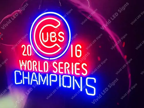 Vista 3 de Queen Sense 24 "x20" para Chicagos Sports League Cub 2016 Campeones del Mundo LED Signo Luz de neón Señales Luces Pared Decoración Lámpara Con