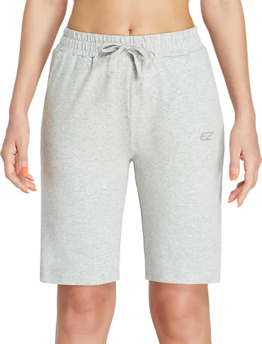 Vista 2 de EZRUN - Bermudas para mujer, para entrenar en el gimnasio, pantalones cortos veraniegos de algodón con bolsillos profundos para mujer
