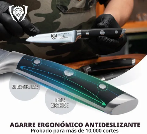 Vista 4 de DALSTRONG, cuchillo de pelar - serie Gladiator - acero alemán de alto carbono - 3.75 pulgadas.
