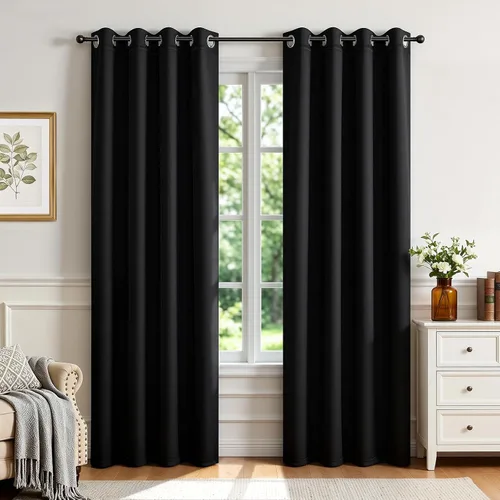 Vista 48 de Joydeco Cortinas opacas para dormitorio de 72 pulgadas de largo, 2 paneles de cortinas con aislamiento térmico para oscurecer la habitación